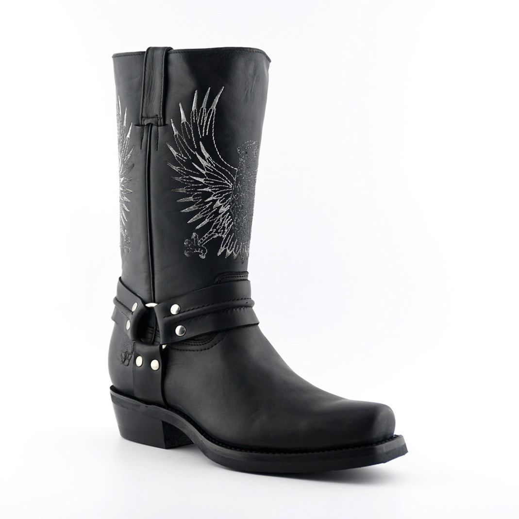 Biker boots Bald Eagle black Goodyear Welted Leather upper Soft Leather lining Rubber Soles Made in Mexico str 37-46 