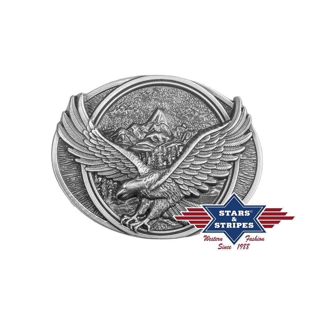 Western belt buckle with decorative eagle