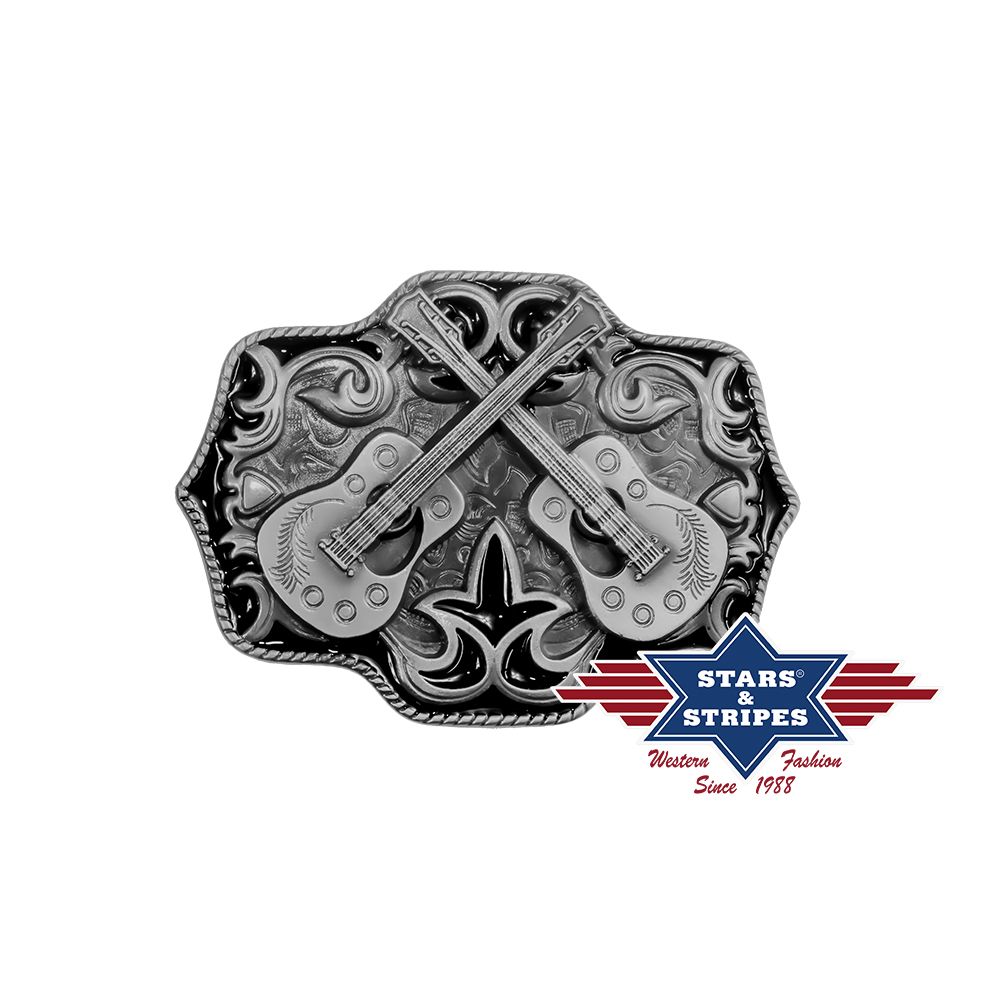 Western belt buckle in country look with enamel effects
