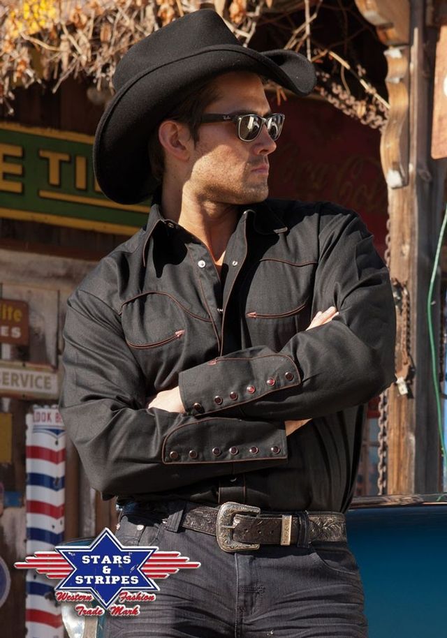 Westernskjorte herre Jack Black Str S-3Xl 