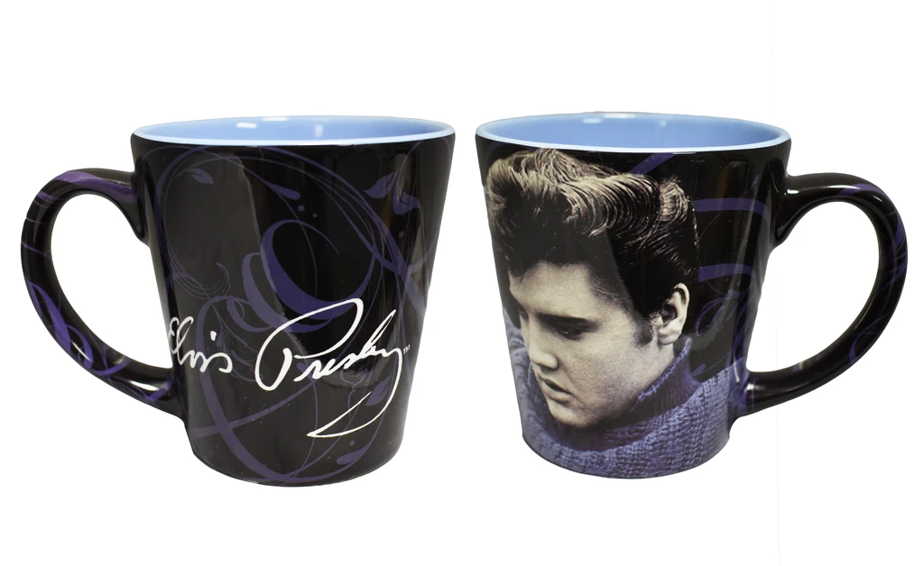 Elvis mug blue sweater latte