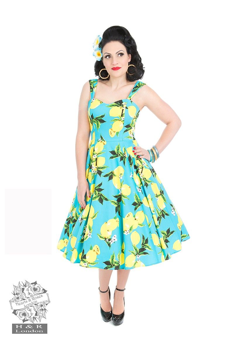 Vintage Blue Lemon Dress. Str 36-46. Also available in plus size. Kr 690-,
