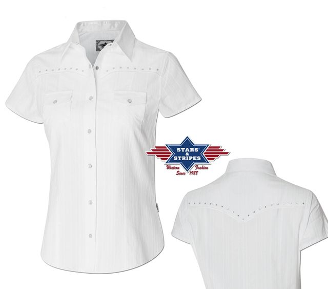 Cowboy skjorte dame hvit Amelie Str S-3Xl Pris 590-,