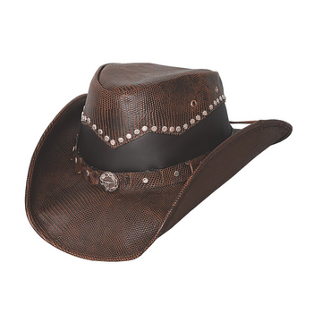 western cowboy lærhatt