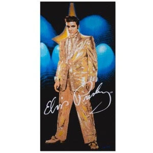 Elvis towel gold lame
