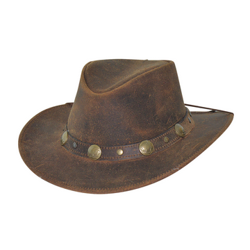 western cowboy lærhatt